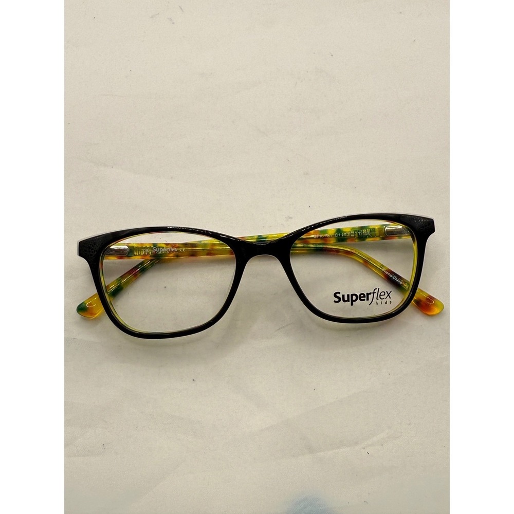 Superflex Kids Eyeglasses Black Multicolor Frames SFK-181 C1 47-17-130
